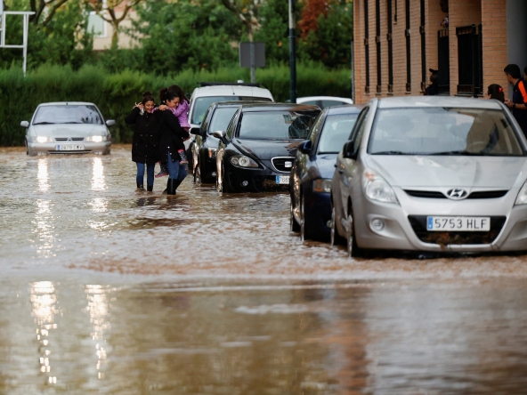 cars after floods hit Valencia, Spain