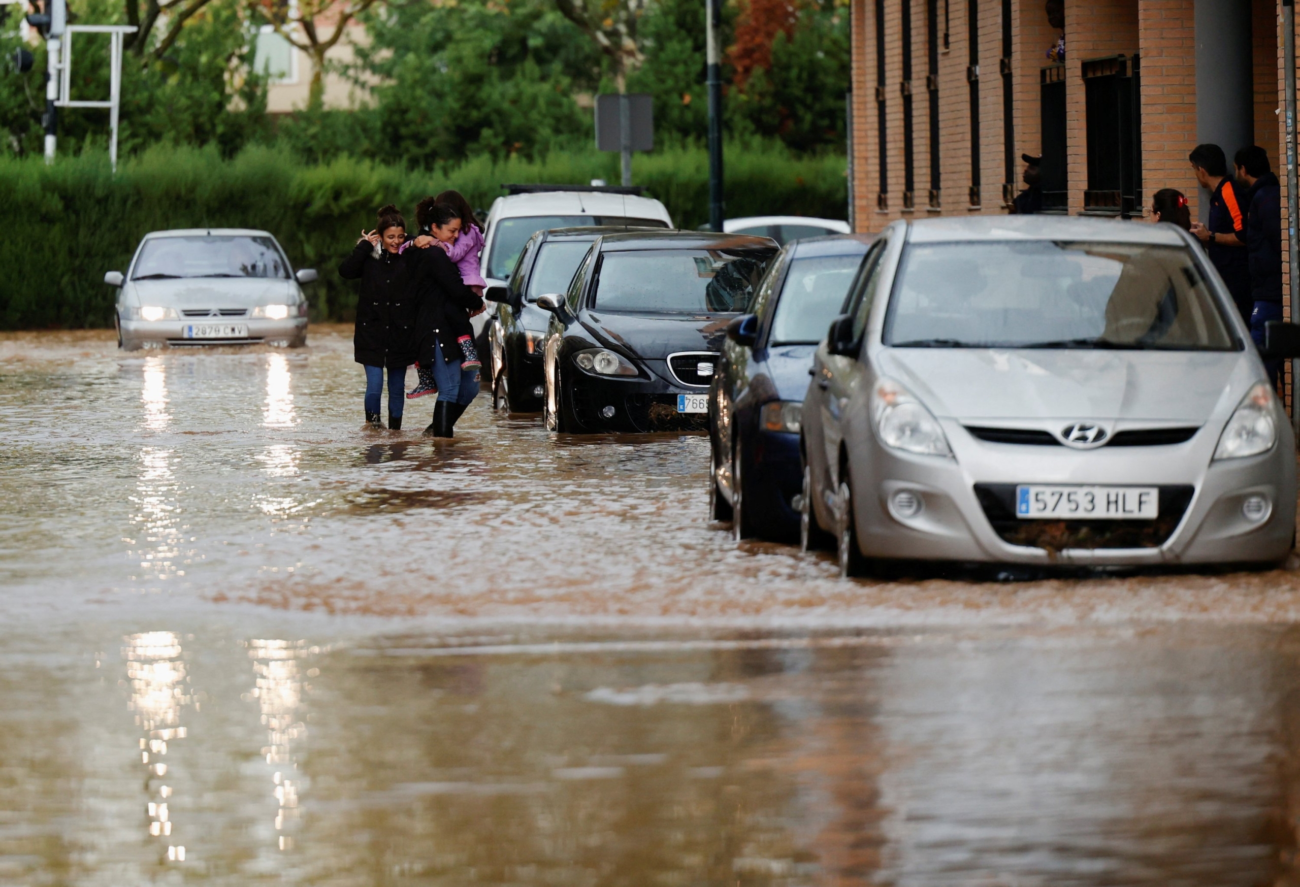 cars after floods hit Valencia, Spain